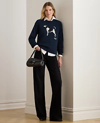 Lauren Ralph Petite Riednee-Lo Intarsia Knit Sweater