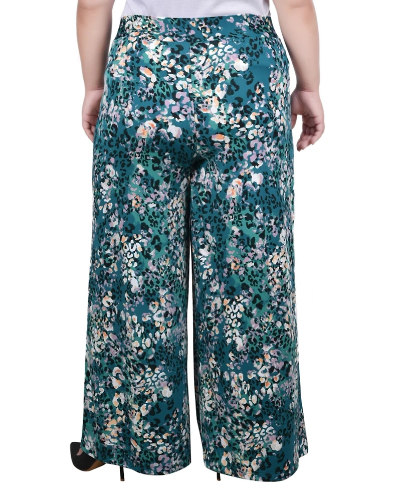 Ny Collection Plus Wide Leg Pull On Pant