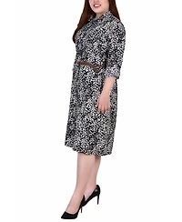 Ny Collection Plus 3/4 Roll Tab Sleeve Shirt Dress