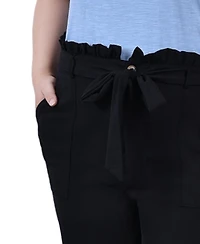 Ny Collection Plus Full Length Paper bag Waist Pants
