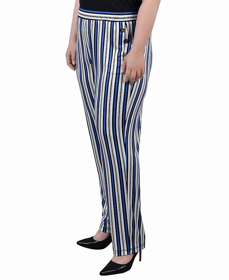 Ny Collection Plus Wide Waist Pull On Pants