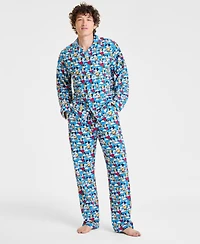 Disney | Macy's Men's Mickey Mouse & Minnie Flannel Pajamas Set, Exclusive