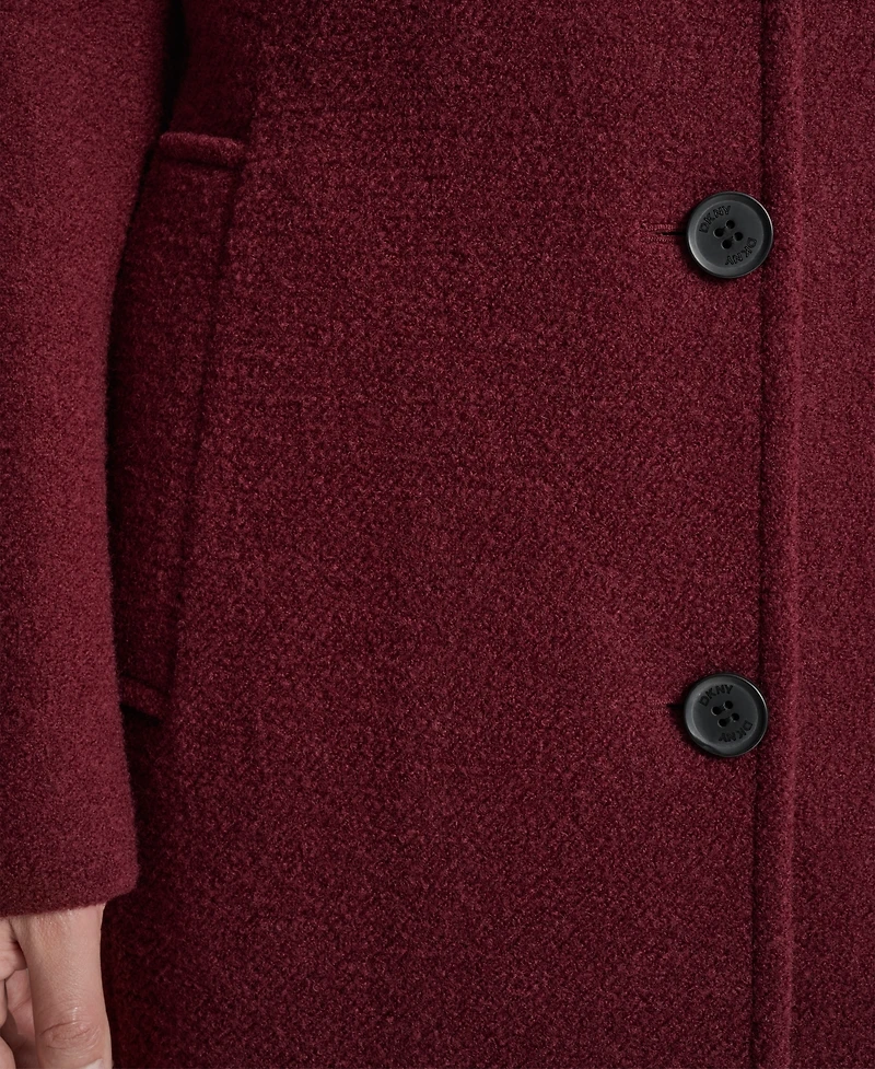 Dkny Women's Maxi Boucle Notch Collar Coat