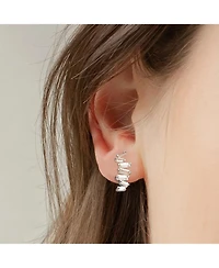 Sterling Silver Zig Zag Shape Stud Earrings