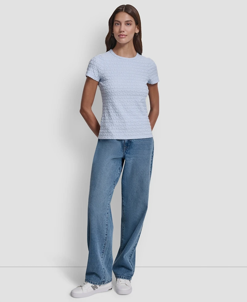 Dkny Jeans Women's Jacquard Logo Crewneck T-Shirt