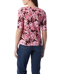 Gloria Vanderbilt Women's Alanis Printed Cuffed-Sleeve T-Shirt