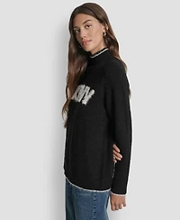Dkny Jeans Women's Tinsel Logo Detail Sweater