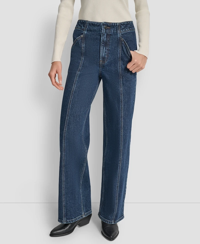 Dkny Jeans Women's High Rise Wide Leg Cargo