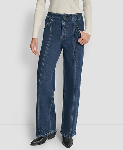 Dkny Jeans Women's High Rise Wide Leg Cargo