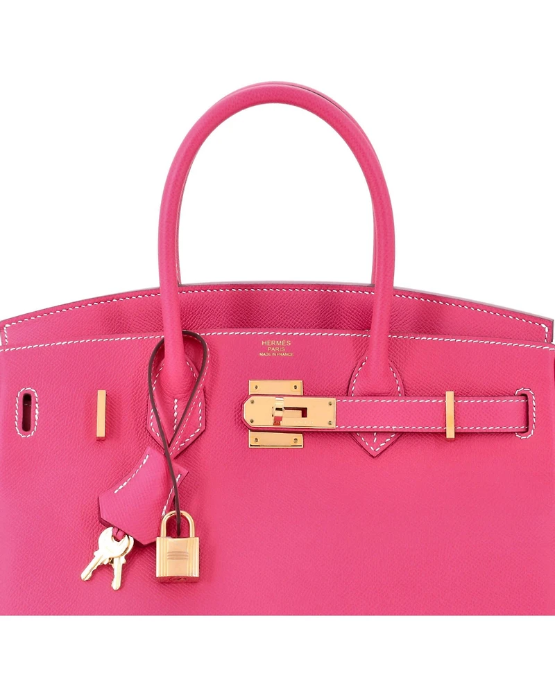 Pre-Owned Hermes Birkin 30 Handbag Pink Epsom with Gold Hardware