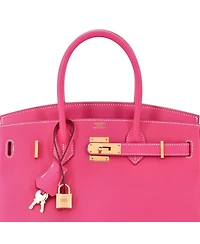 Pre-Owned Hermes Birkin 30 Handbag Pink Epsom with Gold Hardware