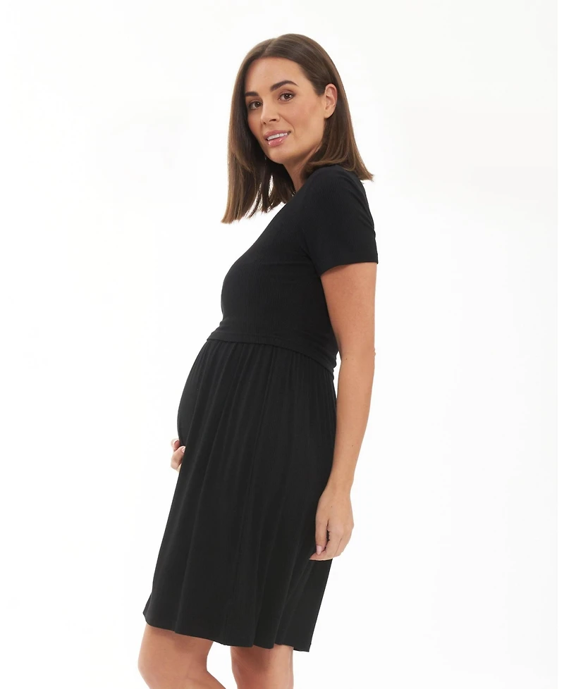Ripe Maternity Maternity Ripe Rib Crop Top Nursing Dress