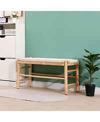 Nordlys - Rope and Wood Storage Bench Exotic Boho Entry