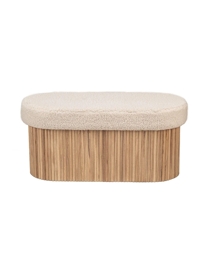 Nordlys - White Boucle Storage Bench Modern Design Style Upholstery Entry