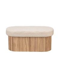 Nordlys - White Boucle Storage Bench Modern Design Style Upholstery Entry