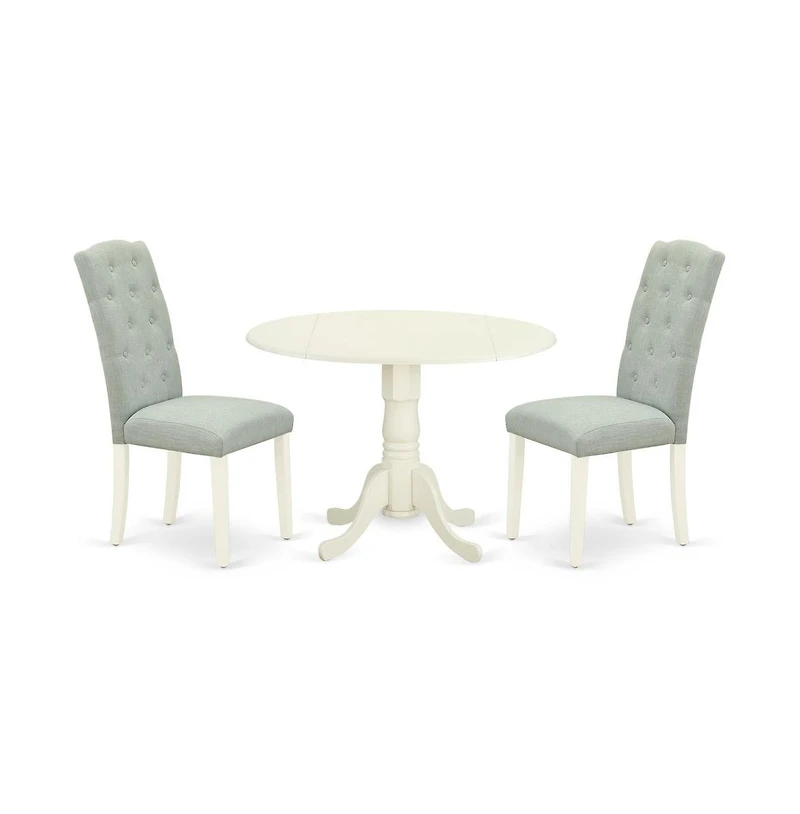 East West Furniture Dining Room Set Linen White