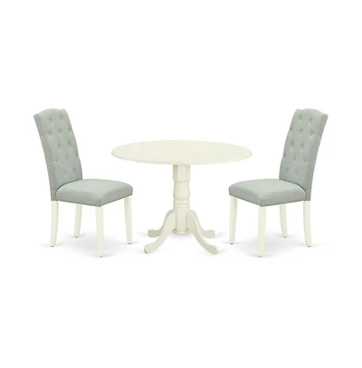 East West Furniture Dining Room Set Linen White
