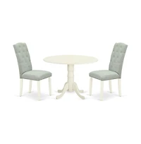 East West Furniture Dining Room Set Linen White