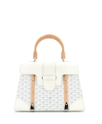 Pre-Owned Goyard Mm Saigon Top Handle Bag Coated Canvas with Leather
