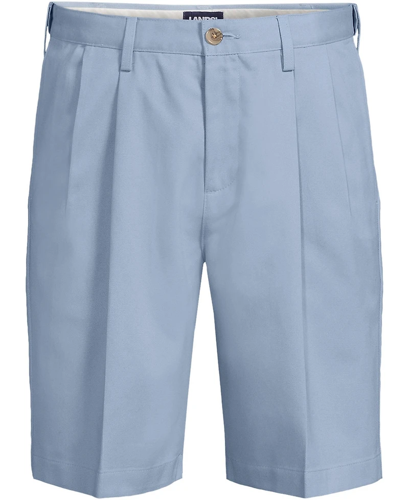 Lands' End Men's No Iron 9" Pleated Front Chino Short