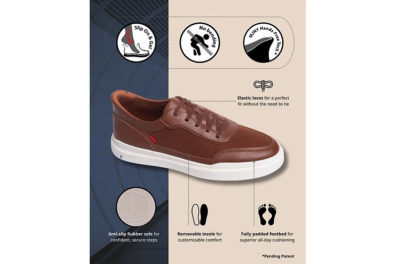 Marc Joseph New York Mens Hudson Street Hands-Free Slip On Technology Fashion Sneakers