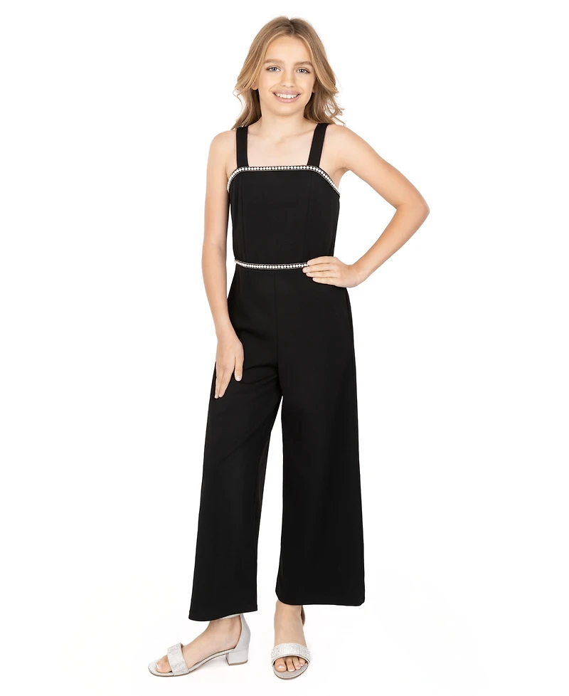 Speechless Big Girls Maxi Length Sleeveless Square Neck Jumpsuit