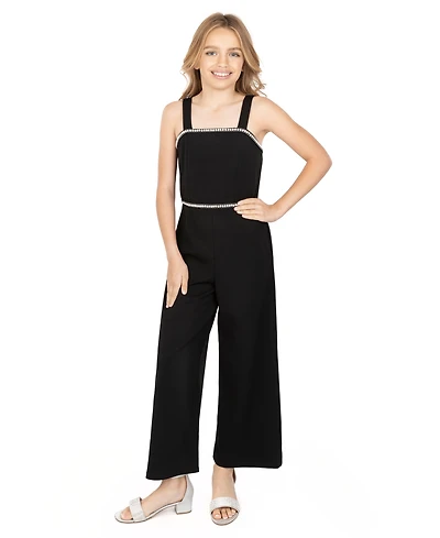 Speechless Big Girls Maxi Length Sleeveless Square Neck Jumpsuit