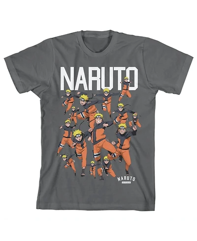 Naruto Character Squad Youth Charcoal Gray Graphic Tee