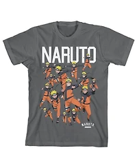 Naruto Character Squad Youth Charcoal Gray Graphic Tee