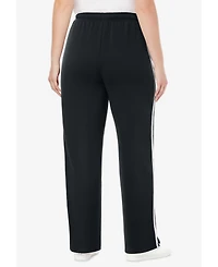 Woman Within Plus Better Fleece Side Stripe Sweatpant