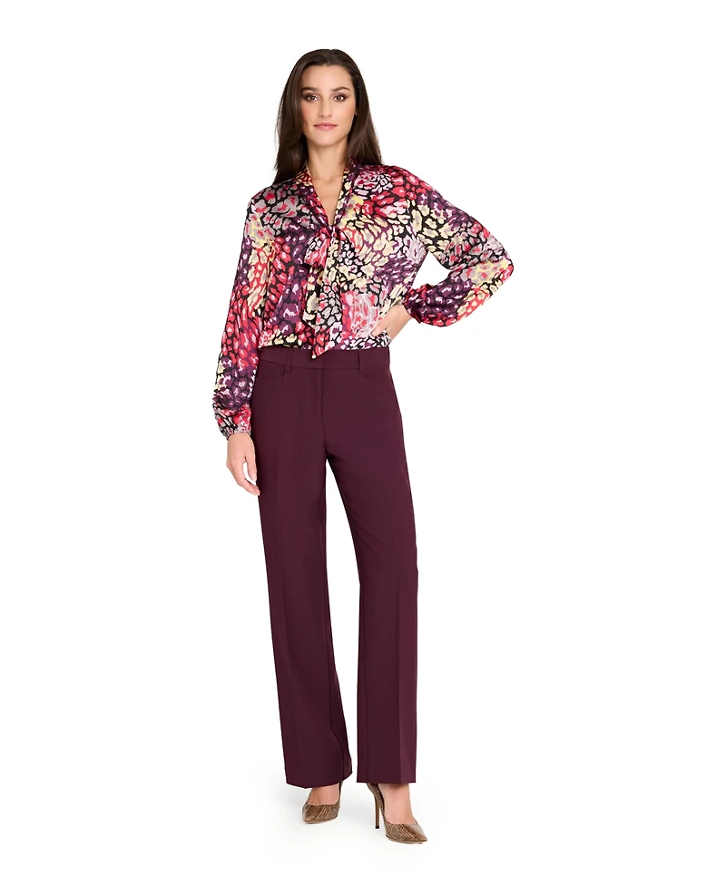 Tahari Asl Women's Long Sleeve Bow Tie-Neck Blouse