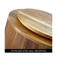 iDesign 10-Inch Round Acacia Wood Lazy Susan - Set of