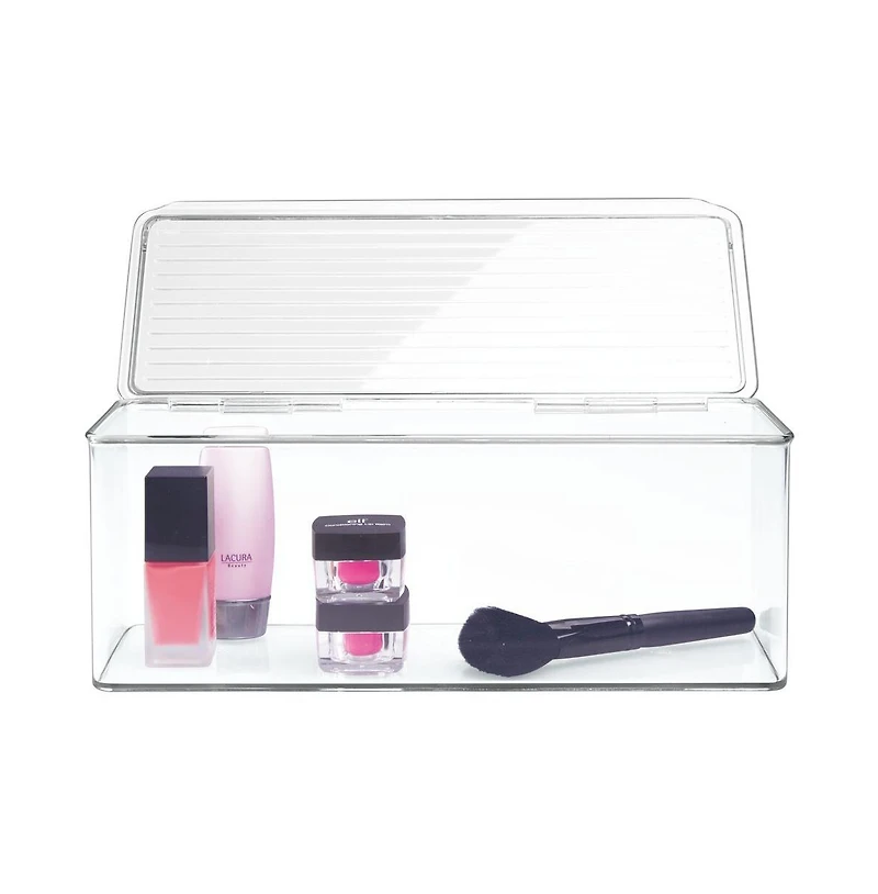 iDesign Stackable Hinged-Lid Storage Box - Clear