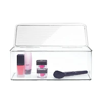 iDesign Stackable Hinged-Lid Storage Box - Clear
