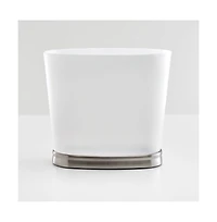 iDesign Oval Bathroom Trash Can, Set of 2, Frost/Brushed Nickel, Made in Usa
