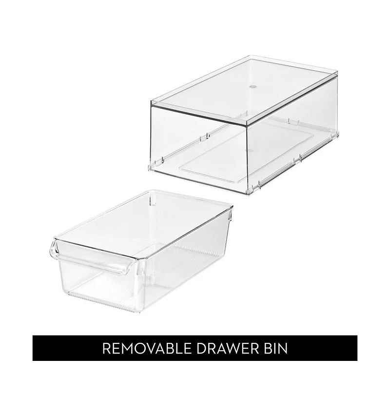 iDesign Stackable Storage Drawer for Fridge, Pantry, or Under Kitchen Sink - Clear