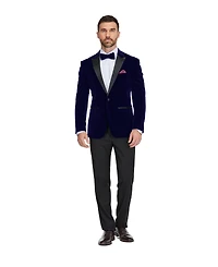 Braveman Men's 2-Piece Velvet Birdseye Lapel Slim-Fit Tuxedo