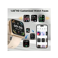 Ruxing Smart Smartwatch, Alexa Voice Assistant, Wireless Calling/Dialing, Call Reminder And Rejection, Multi-Sport Mode, Sms Reminder, 1.83-Inch Hd Sc