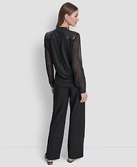 Dkny Women's Embellished Surplice Neck Top