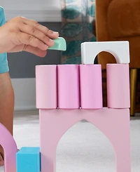 Fisher Price Toddler Toy Castle Block Set, 28 Wood Pieces