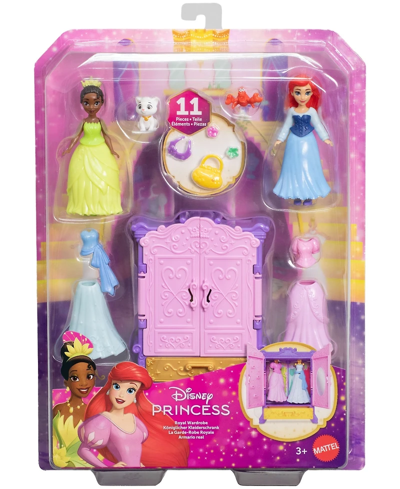 Disney Princess Royal Wardrobe Set with Ariel and Tiana Dolls