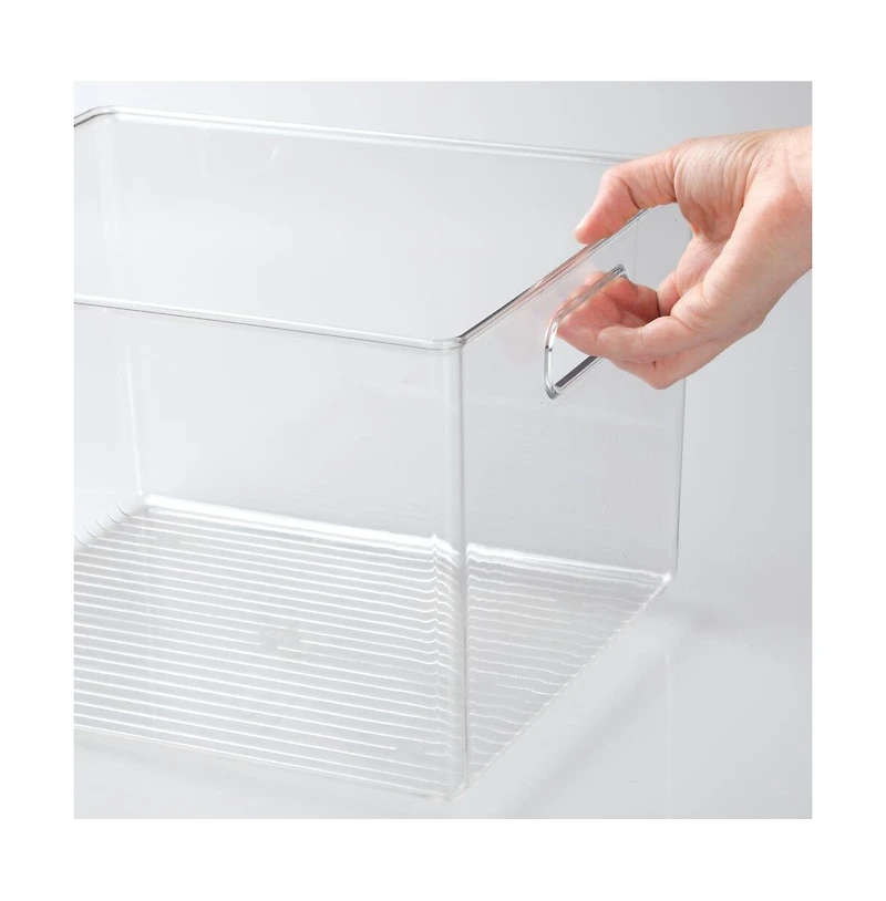 iDesign Plastic Storage Bin with Handles - Clear