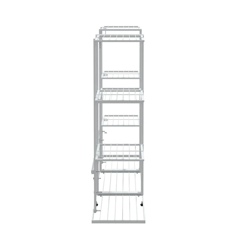 vidaXL Flower Stand White Powder-coated iron Tall Decorative Inlays