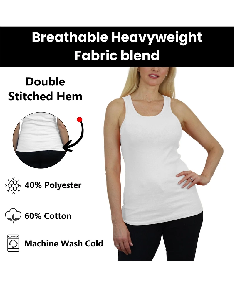 Galaxy By Harvic Women's Loose Fit Ribbed Tank Top
