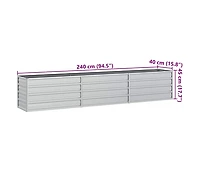 Garden Raised Bed Silver Galvanized Steel Large Durable