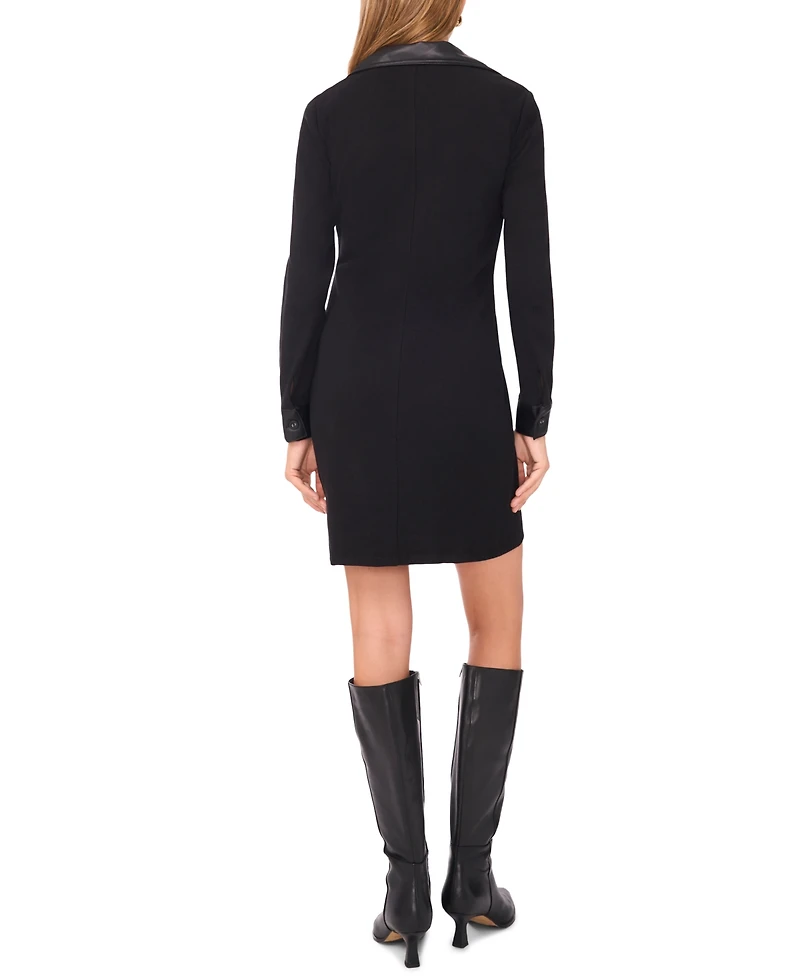 1.state Women's Button-Up Collar Mini Dress
