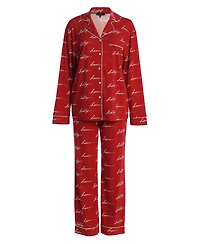 Jluxlabel Red Home For The Holidays Adult Pajama Set
