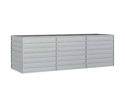 vidaXL Garden Raised Bed Silver Galvanized Steel Large Garden Raised Bed