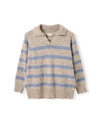 Celtic & Co. Women's Donegal Striped Polo Sweater