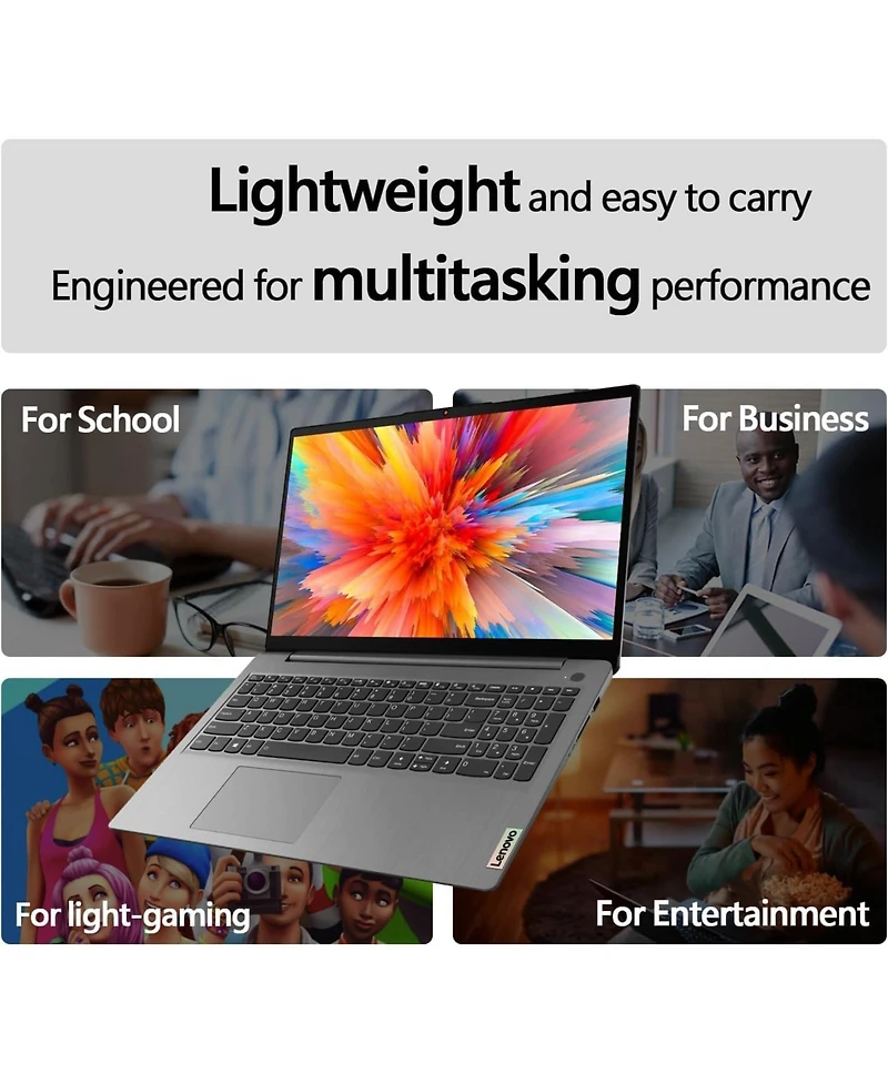 Kuu IdeaPad 1 Student Laptop, 15.6" Fhd Display, Intel Dual Core Processor, 12GB Ram, 512GB Ssd + 128GB eMMC, 1 Year Office 365, Wi-Fi 6, Webcam,